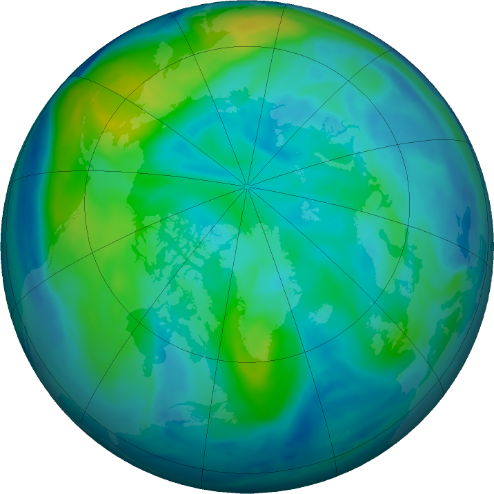 Arctic ozone map for 13 October 2020